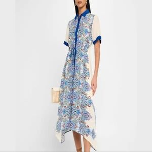 Johnny Was Multicolor Paisley Short Sleeve Dress